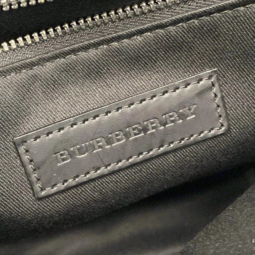 Auth Burberry - Navy Black PVC Leather Shoulder Bag - Picture 9 of 10